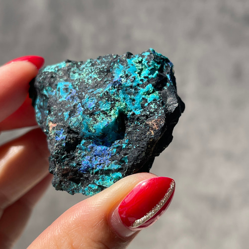 ナミビア産【クリソコラ×アズライト×マラカイト】共生 原石 ⑤ 鉱物