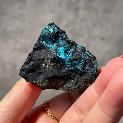 ナミビア産【クリソコラ×アズライト×マラカイト】共生 原石 ⑤ 鉱物