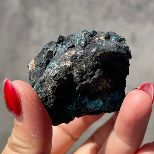 ナミビア産【クリソコラ×アズライト×マラカイト】共生 原石 ⑤ 鉱物