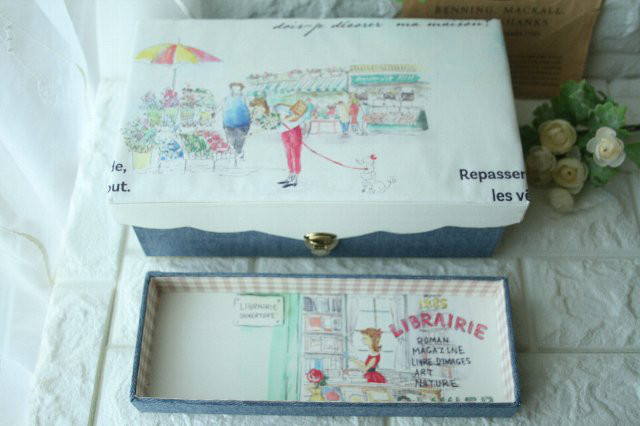 裁縫箱　Lサイズ　ソーイングボックス　アクセサリーボックス  　2段