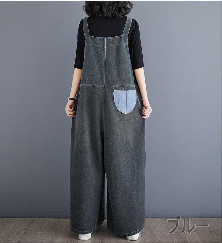 大きいサイズ オーバーオール　サロペット　レディース 秋冬　春 パンツ デニム