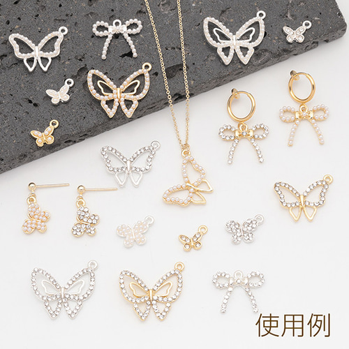 M15919 12個 蝶チャーム ちょうちょ 蝶々 バタフライ ジルコニア