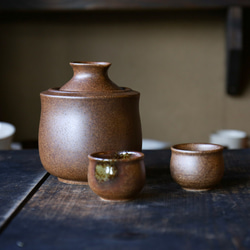 新年の祝い酒に♪ギフトにおすすめ　日本酒1合！【3分で熱燗が楽しめる】伊藤さんご家族のつくる酒燗器・ぐい呑み2つ・茶 1枚目の画像