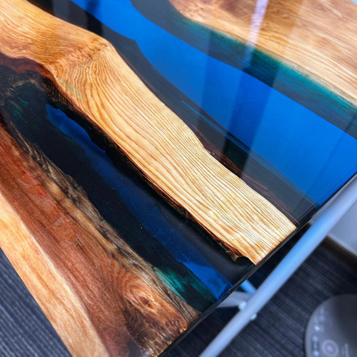 サイドテーブル アイアン 無垢 木製 おしゃれ リバーレジン 折り畳み