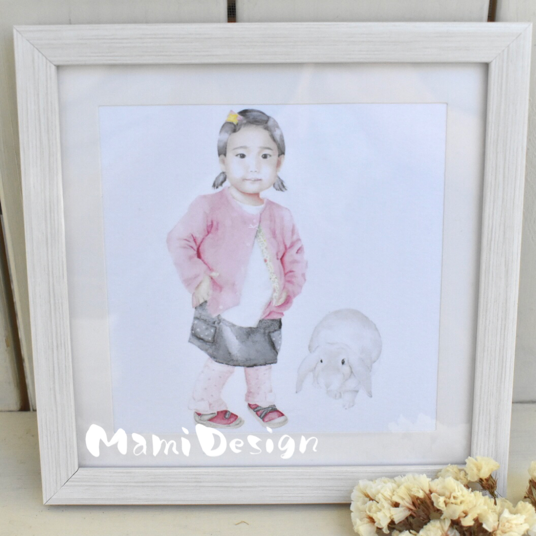 かぞくにがおえ 人物 水彩風似顔絵