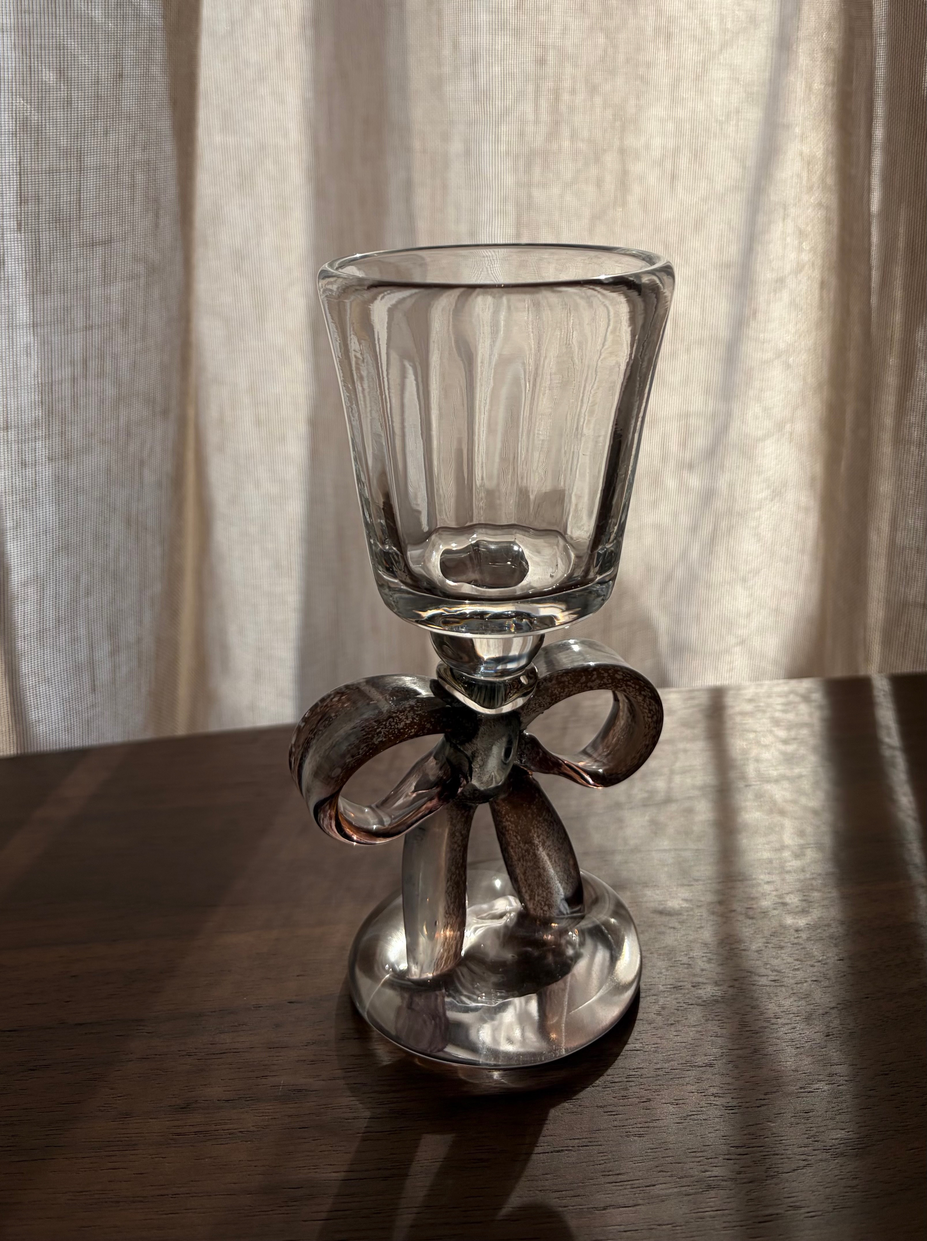 （吹きガラス）黒いリボンのゴブレット/１点もの