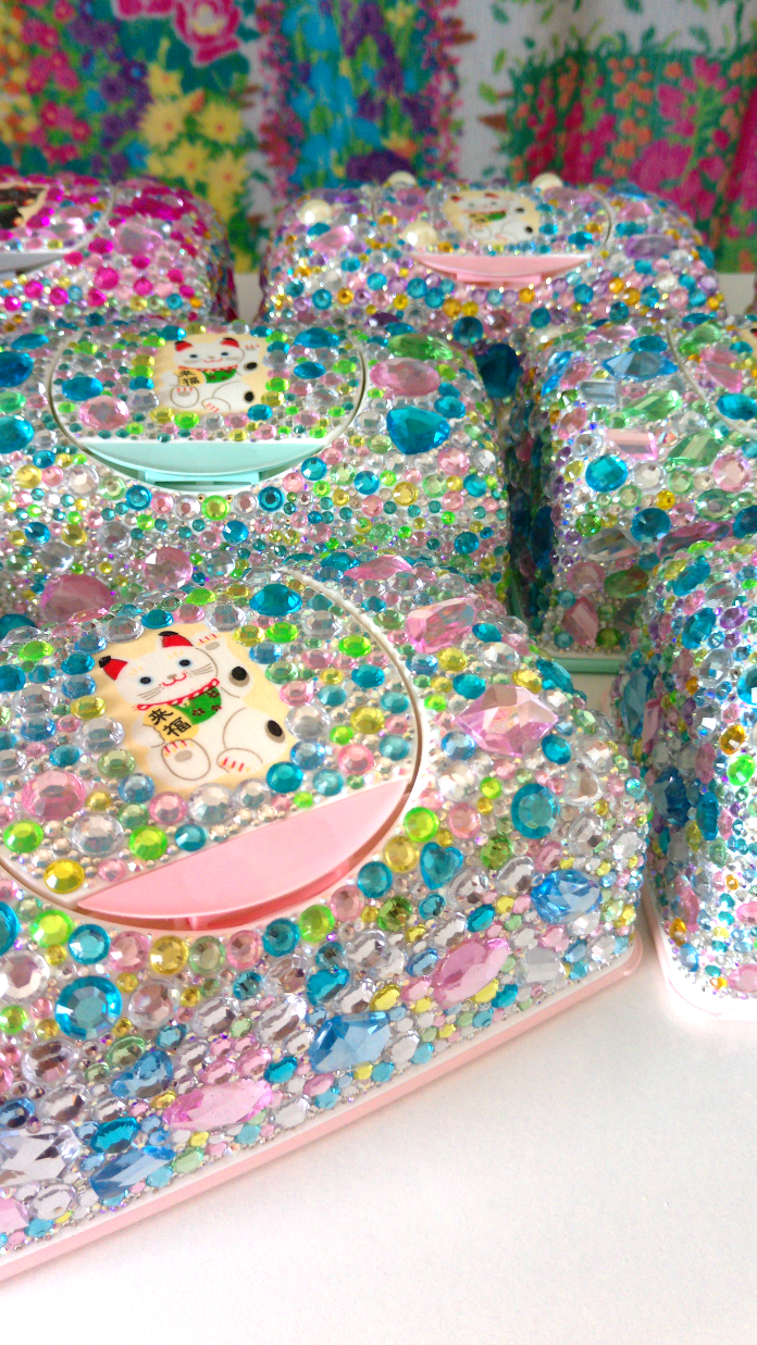 キラキラ招き猫ちゃんのビジュ☆ウエットティッシュケース☆(シャイニー☆キャット)