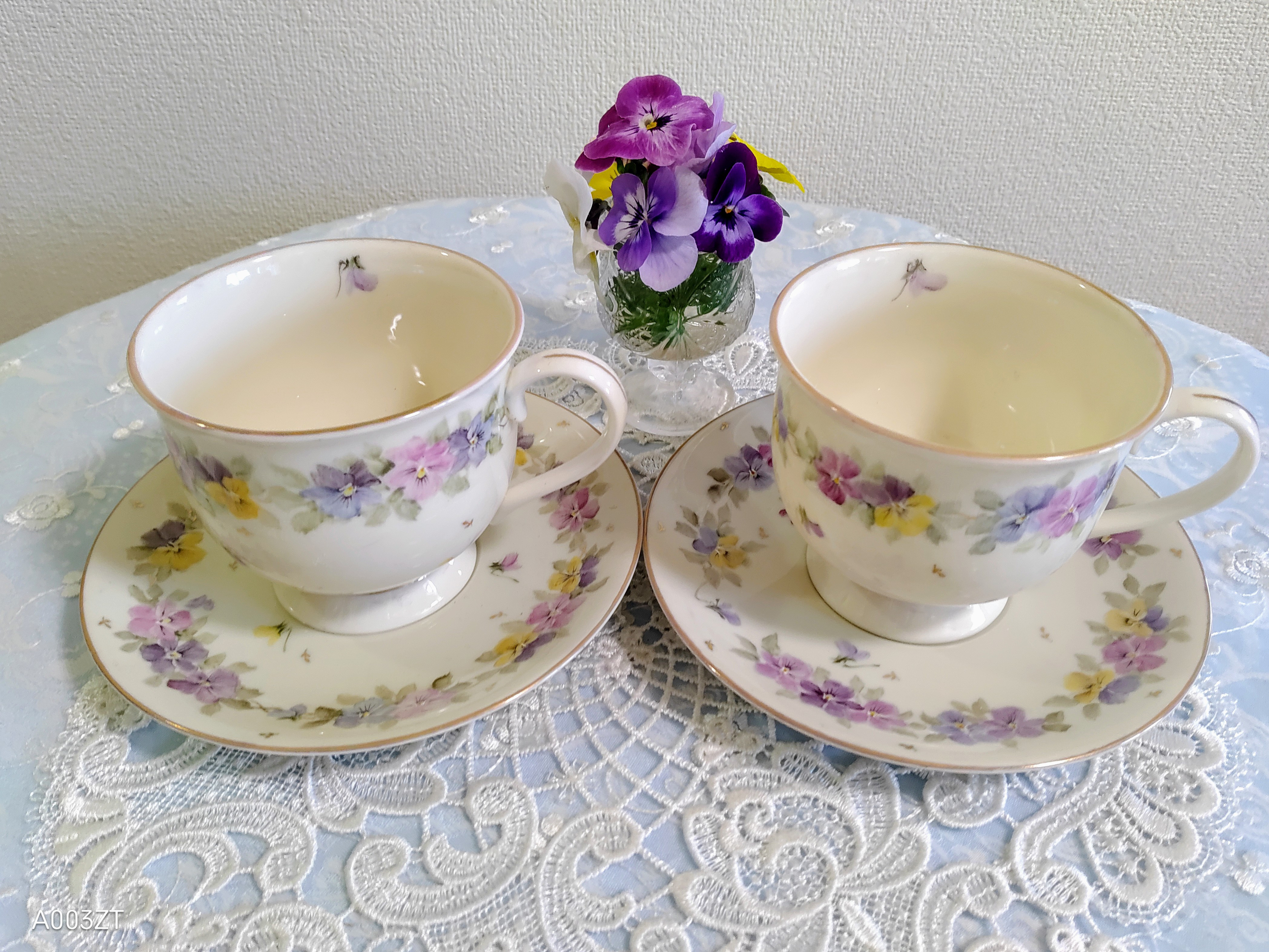 ♡カップ＆ソーサー2客セット（パンジー）
