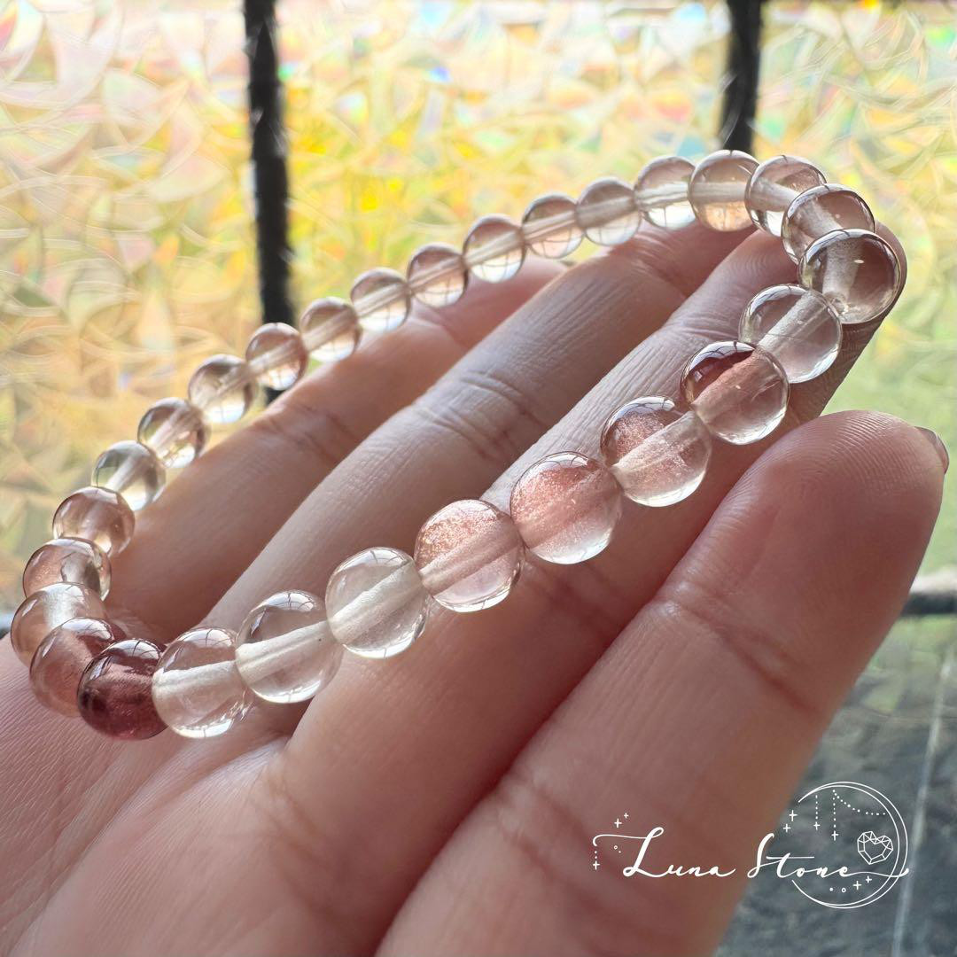 【オレゴンサンストーン】希少な高透明丸玉 天然石 ブレスレット 45,000円