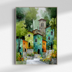 透明水彩画 紫陽花（あじさい）F10サイズ 額縁付 原画 新築・引越し