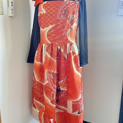 着物リメイク 金糸絹パーティードレス ワンピース 夢想庵 通販