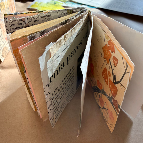 アート⭐︎ジャンクジャーナルブック3冊&リメイクコラージュ封筒の