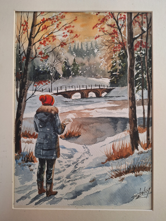 水彩画 一面雪景色 絵画 makochin 通販 20264295｜Creema(クリーマ)