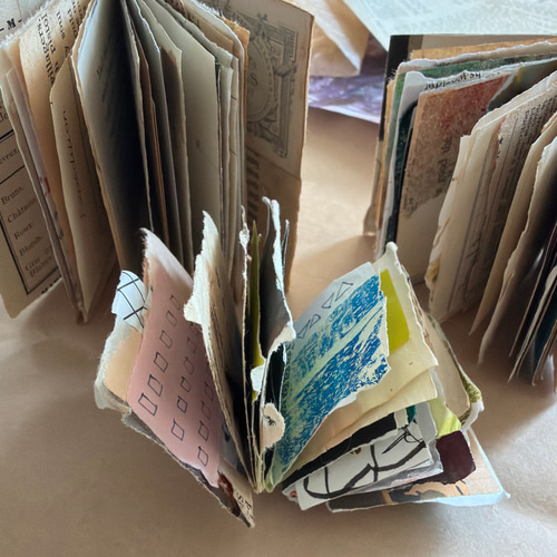 アート⭐︎ジャンクジャーナルブック3冊&リメイクコラージュ封筒の