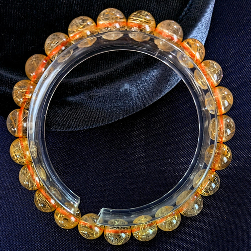 ✿ゴールドルチルクオーツ繊細針！ 黄金色ブレスレット。 ブレスレット