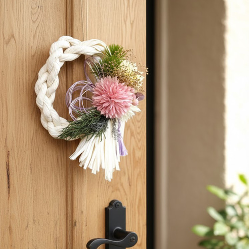 やさしい彩り』シリーズ ホワイトしめ縄飾り！送料無料 しめ縄