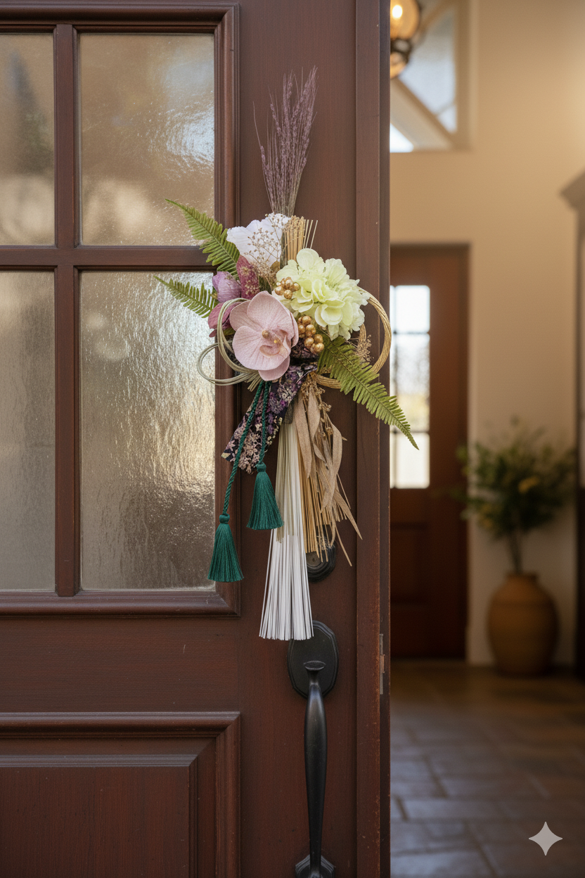 水引と彩の花で祝う『慶び』の迎春飾り　送料無料