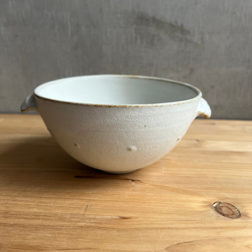 茶色と白のストライプ陶器ボウル　7寸 深鉢｜ストライプ｜黒｜陶器｜信楽焼｜和食器通販｜うちる｜和食器の皿