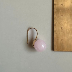 【2026新作】ローズクォーツ ドロップピアス/ 金具変更可（シルバー・イヤリング・ステンレス）天然琥珀 7枚目の画像