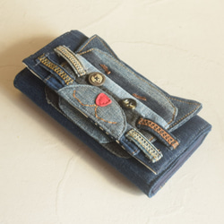 sold ont)デニムリメイク＊フリル＊長財布＊ジーンズリメイク 長財布