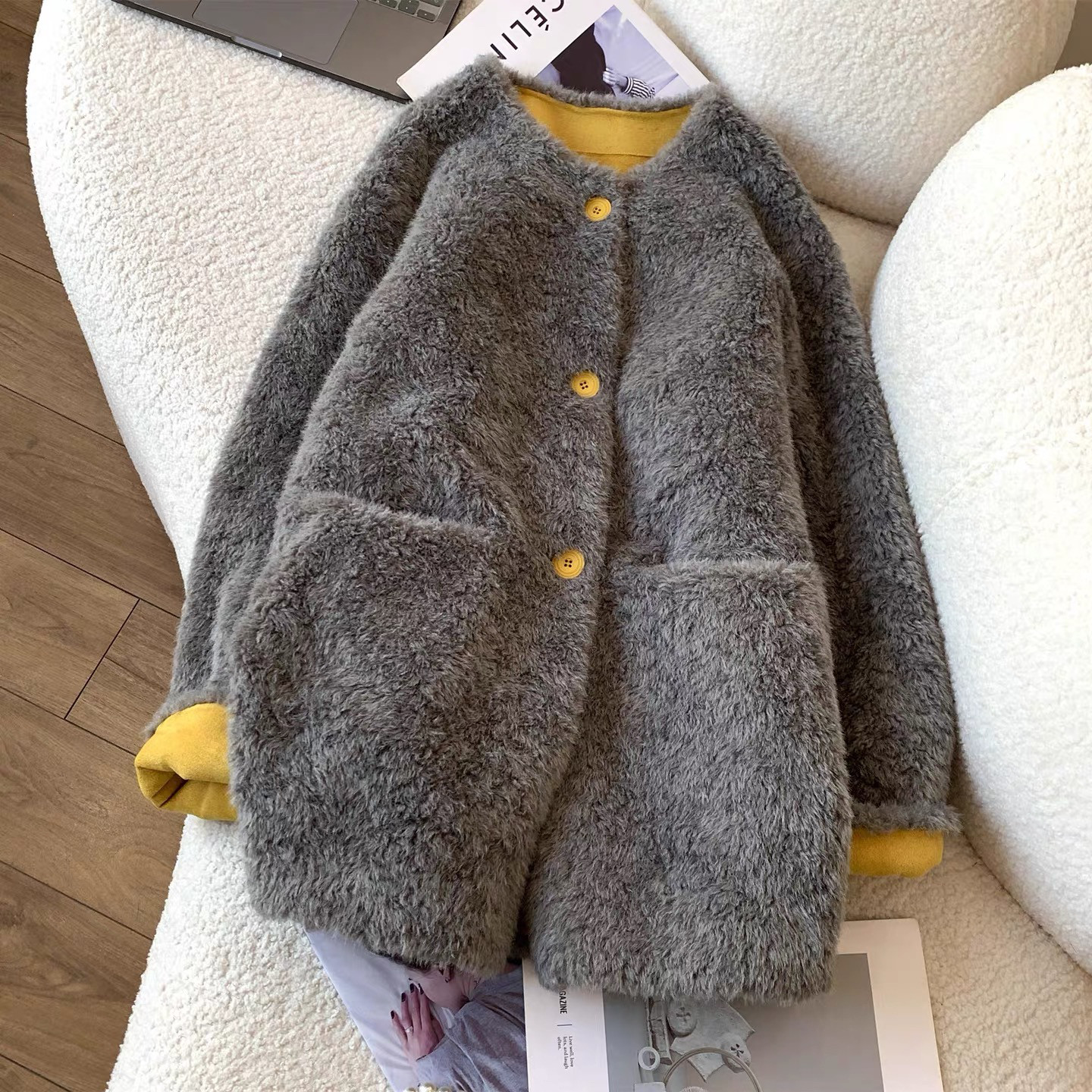 もこもこ、 ボアコート