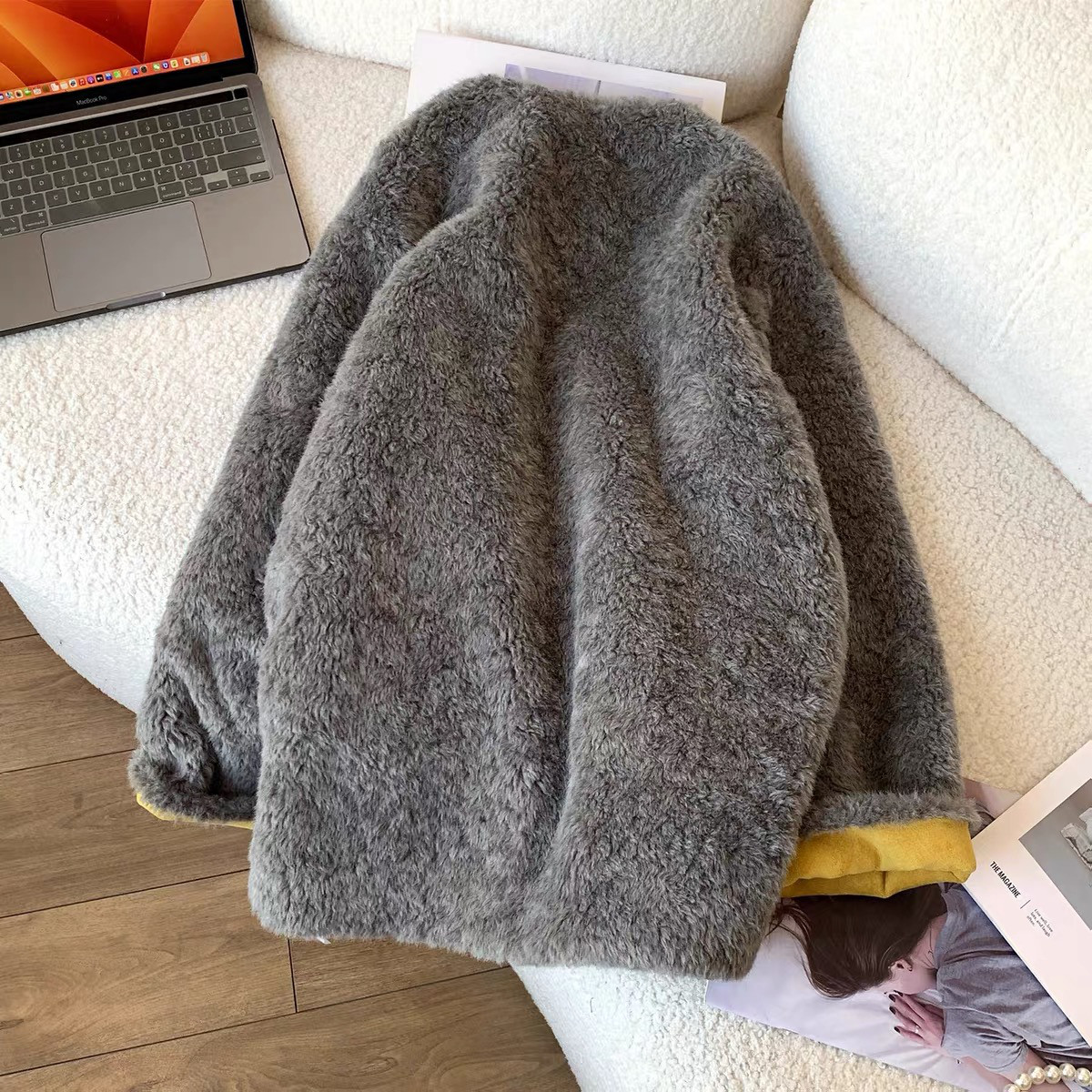 もこもこ、 ボアコート