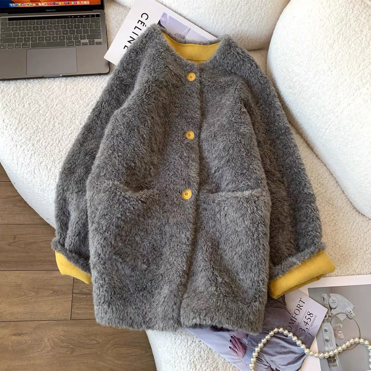 もこもこ、 ボアコート