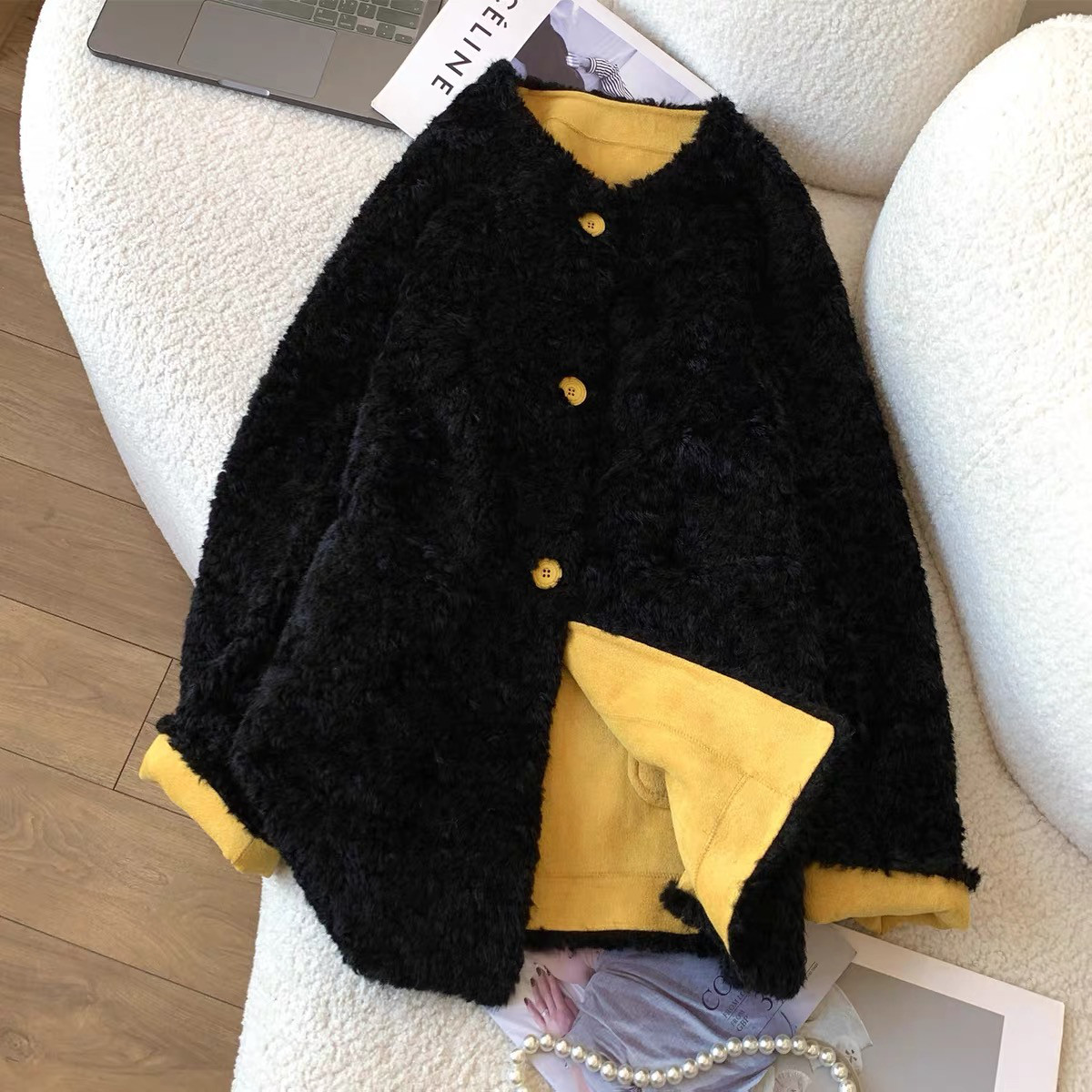 もこもこ、 ボアコート