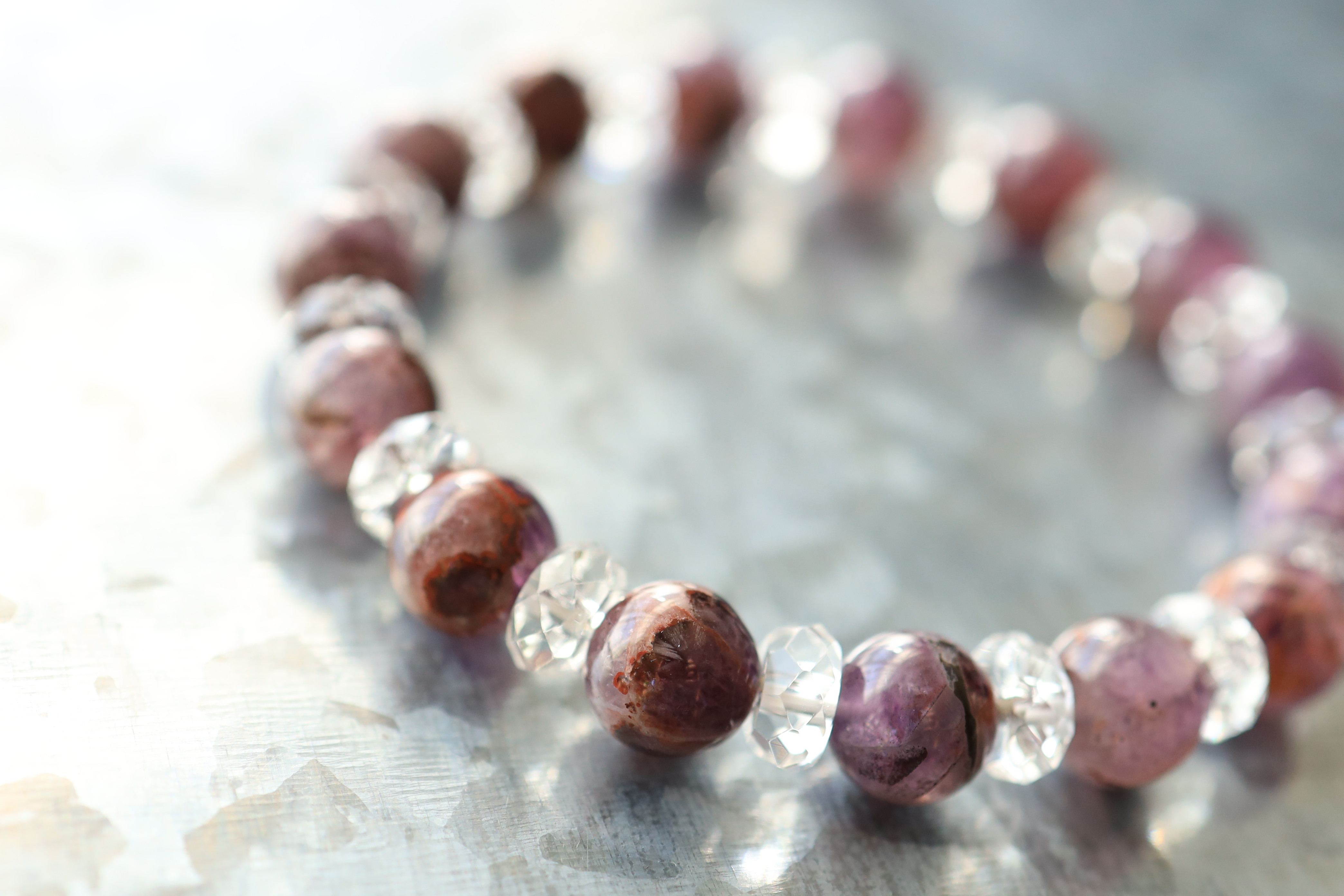 …☆スーパープレミアムブレス☆…☆奇跡の石☆オーラライト23：約9ミリ＆水晶☆…☆天然石ブレスレット☆…