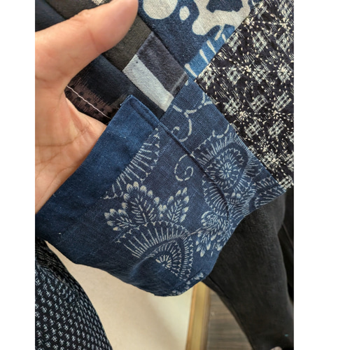 着物リメイク　古布リメイク　書生絣　コート　ジャケット　　裏有り 着物リメイク 古布手作り 書生絣、襤褸 コート | iichi 日々の暮らしを