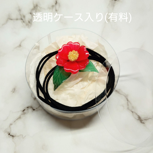 首元を華やかに演出！】和風 椿の花のチョーカー 赤と白 チョーカー