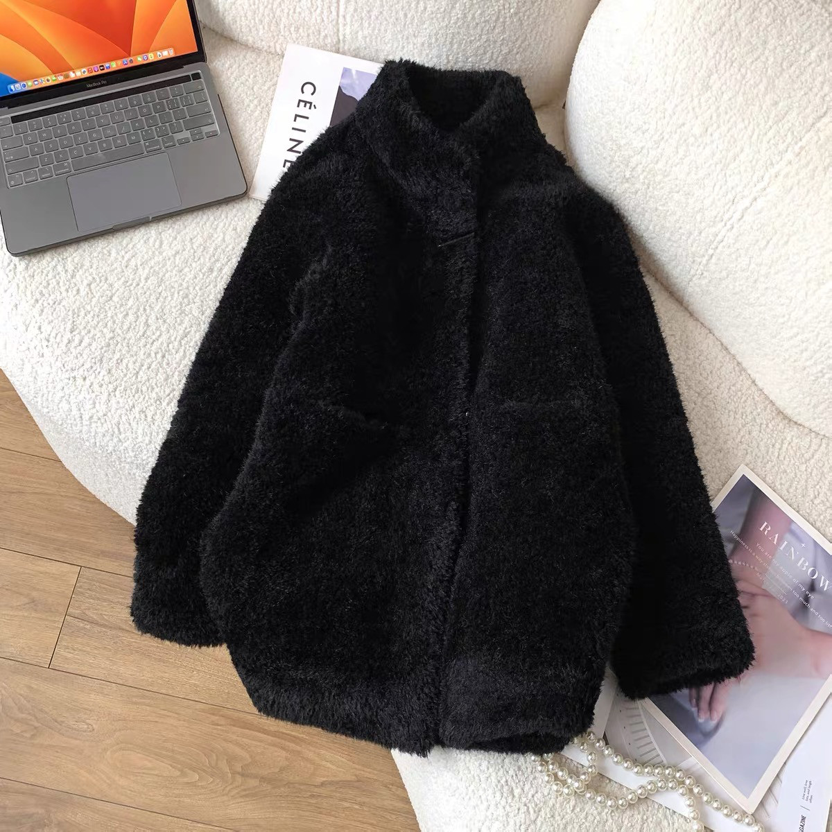 もこもこ、 ボアコート