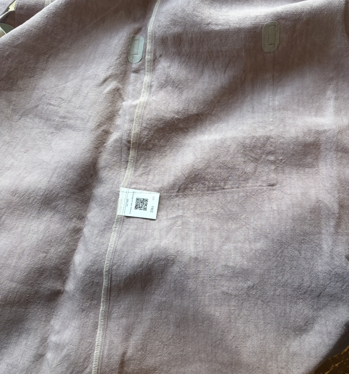 □ B品 □  おしゃれ 割烹着　リネン(Sunny Dry)100%【 国内生産生地 】