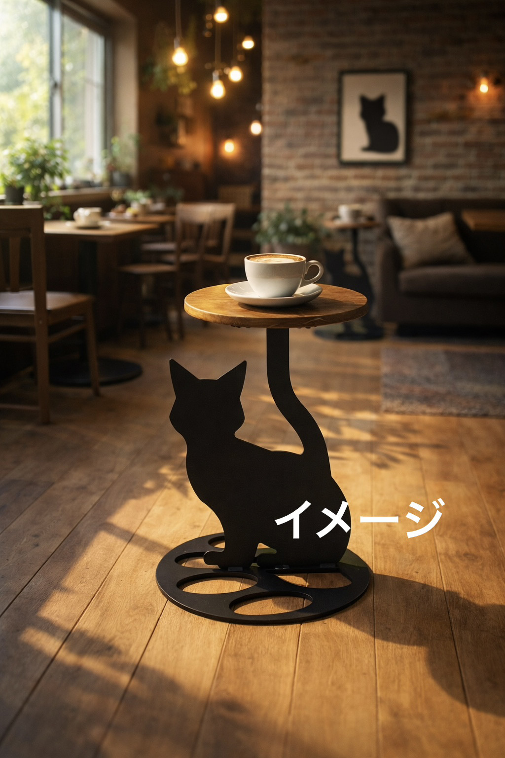 ⭐︎スチール サイドテーブル(お座り)  猫　シルエット　家具　インテリア　雑貨
