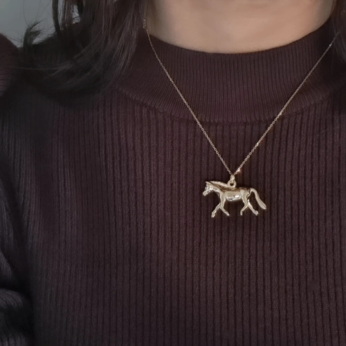 18金 馬 ペンダントップ】干支 午年 干支ネックレス 馬ネックレス 馬