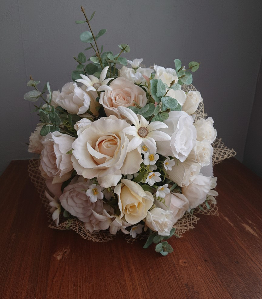 白いバラの花束　ｍ-1500