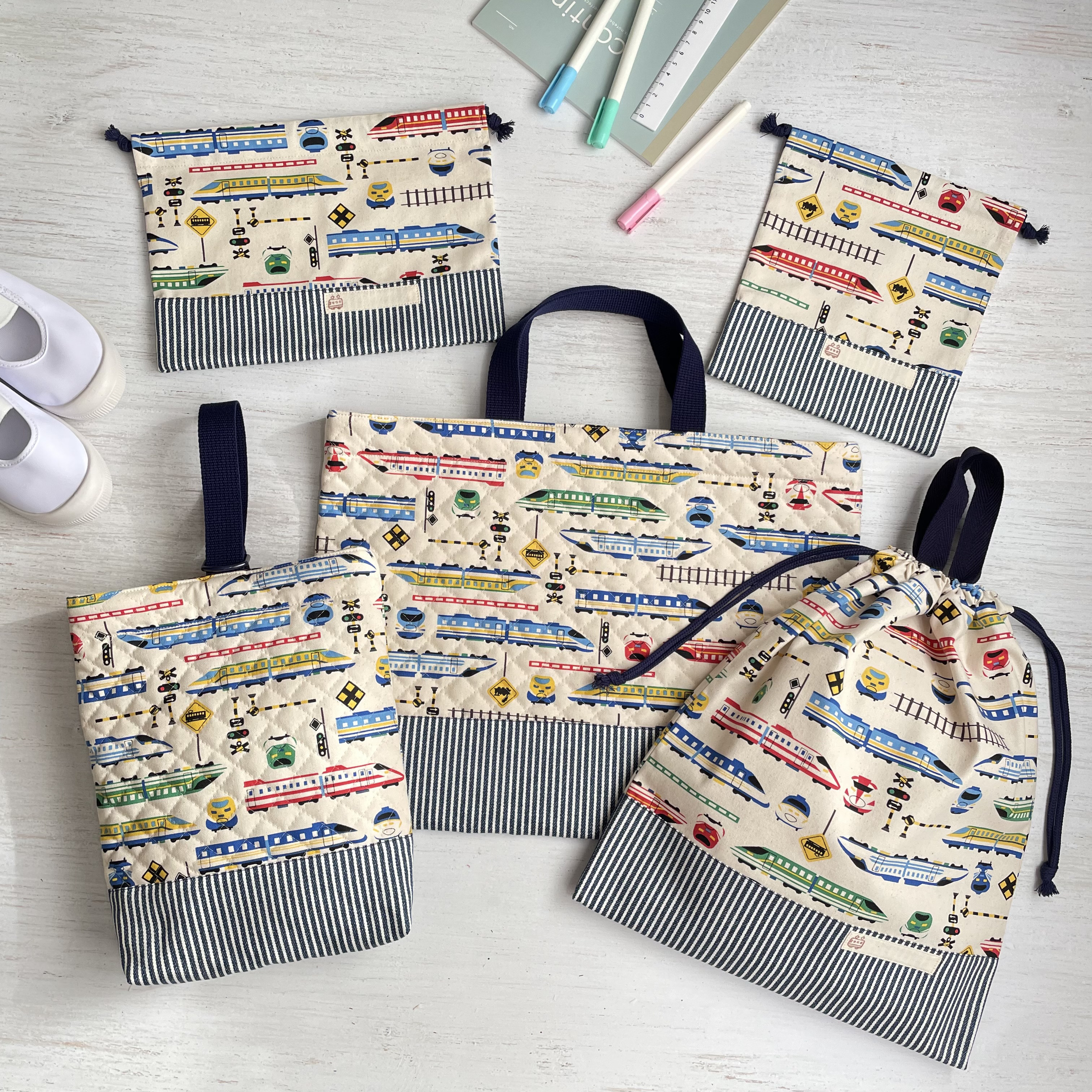 ネームタグ 付き 入園入学 ５点セット ☆ 新幹線