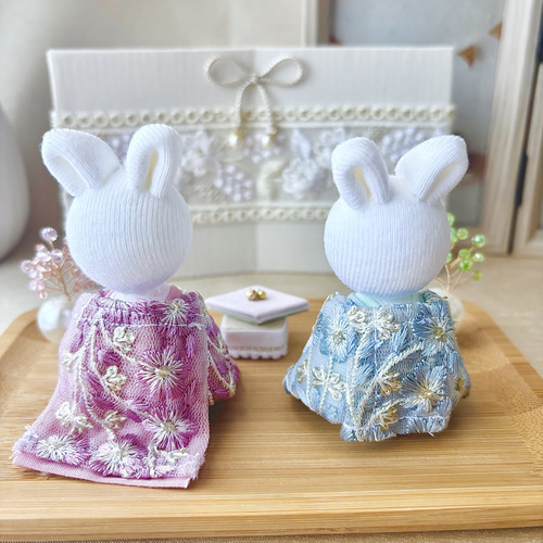 インド刺繍リボンのうさ雛人形 ひな人形・雛飾り cham 通販 20265778