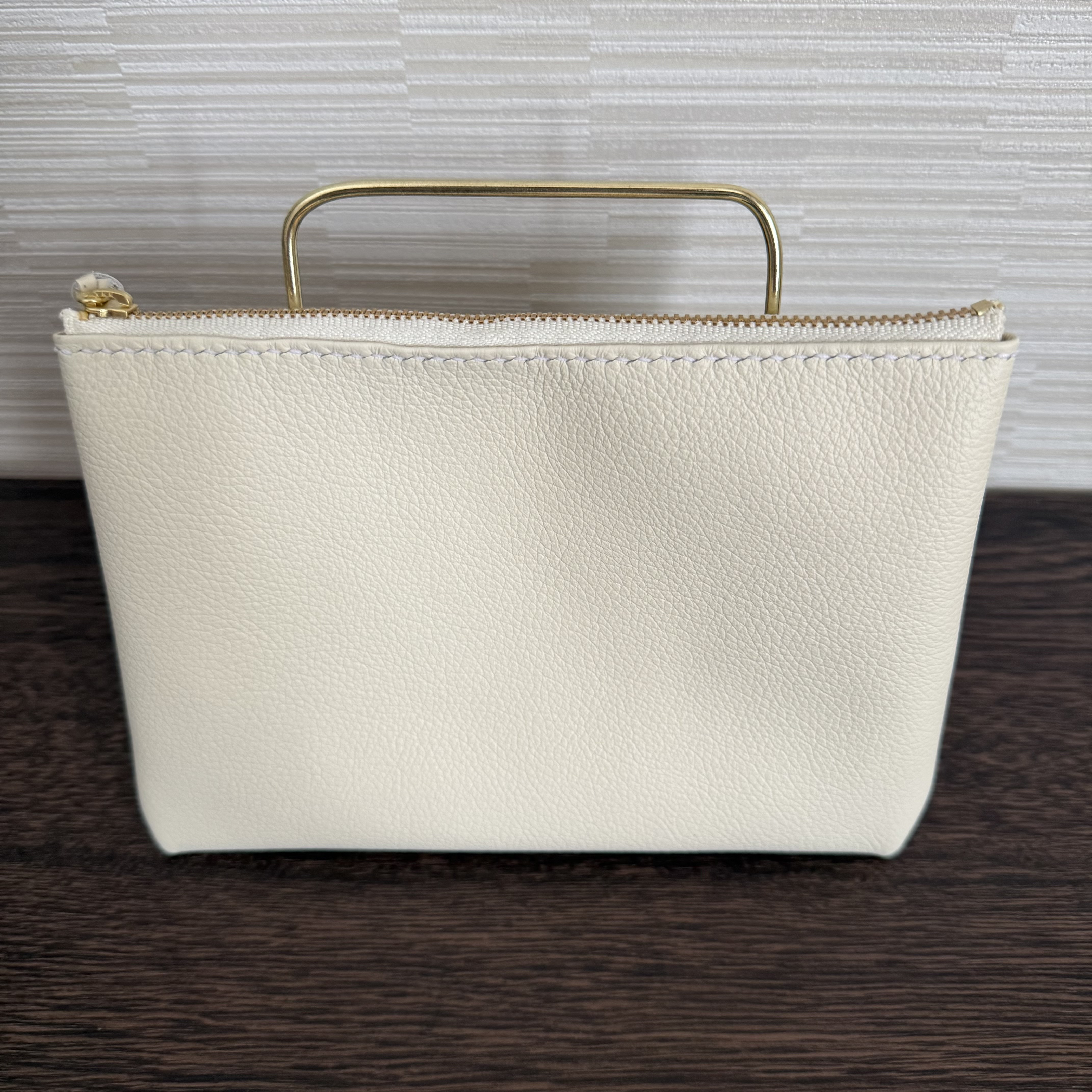 【B級品】牛本革シンプルポーチ平型タイプ【手縫い・ハンドメイド品】 MP58