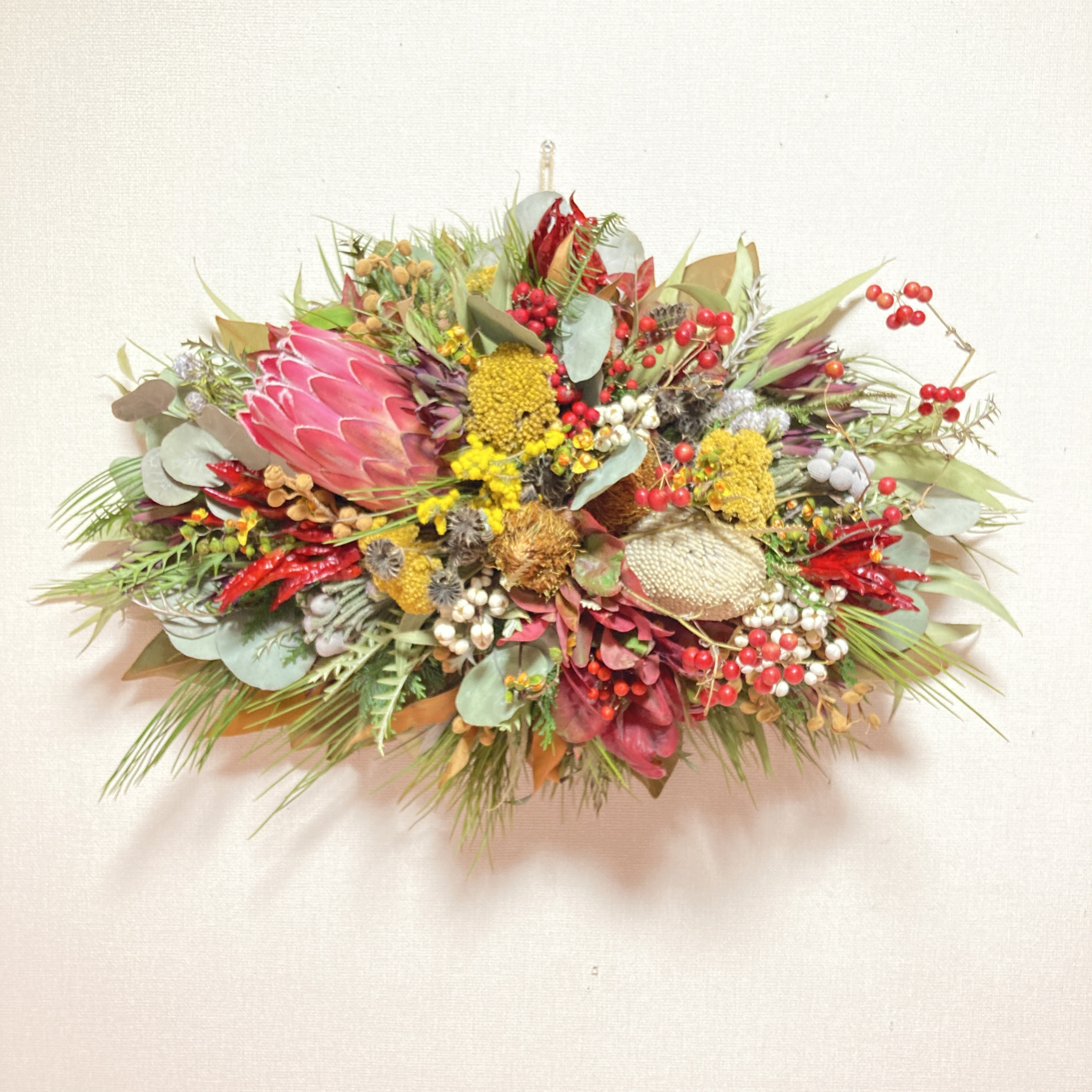 新春創作スワッグ　プロテア＆ミモザ 5,737円