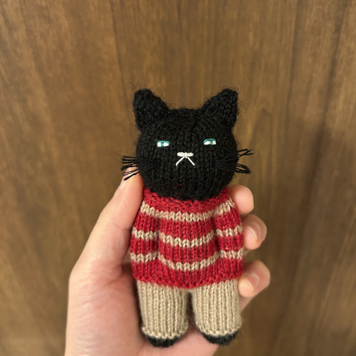 黒猫 編みぐるみ ぬいぐるみ あみぐるみ みー 通販 20266275｜Creema
