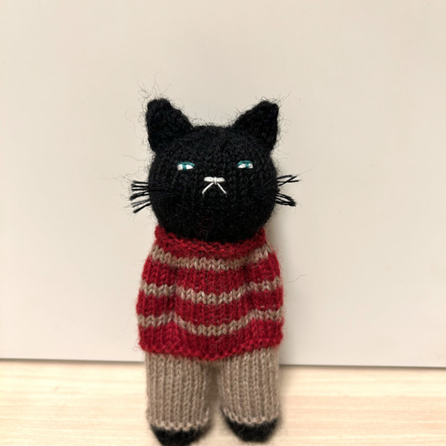 黒猫 編みぐるみ ぬいぐるみ あみぐるみ みー 通販 20266275｜Creema