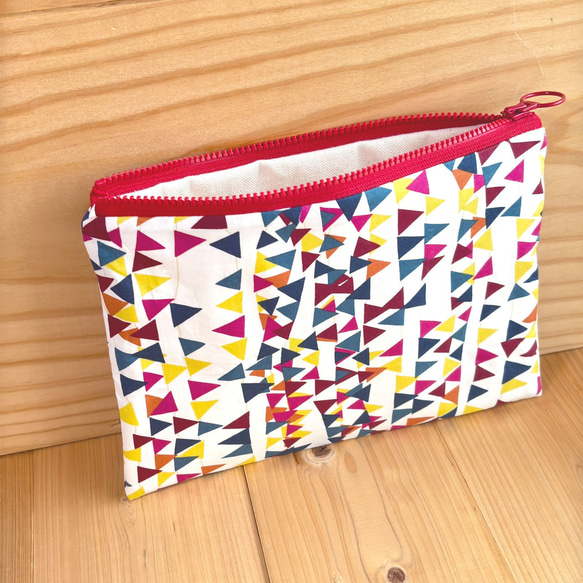 リバティ 20cmファスナー フラットポーチ ポケット付 ＜Robin