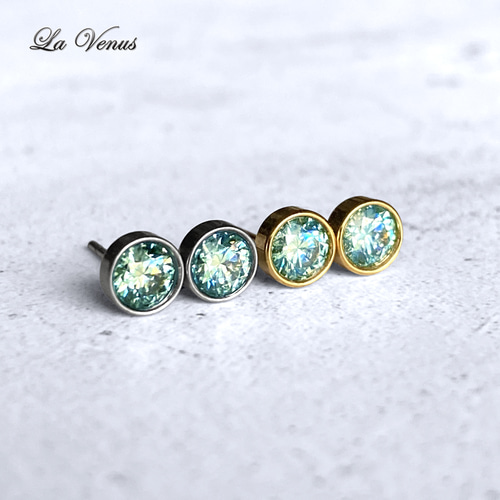 ✴︎人魚の碧い涙✴︎ つけっぱなしOK ブルーグリーン モアサナイト