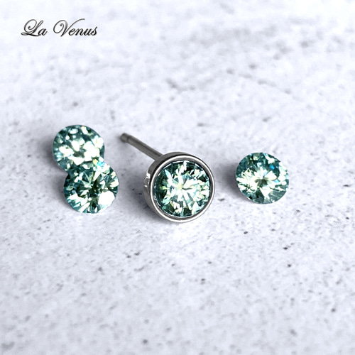 ✴︎人魚の碧い涙✴︎ つけっぱなしOK ブルーグリーン モアサナイト