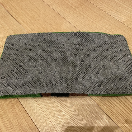 ハンドメイド 犬キャラクター風 ミニラグ 玄関マット タフティング