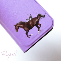 馬和貓雙色皮夾手機殼 iPhone 手機殼 智慧型手機殼 iPhone 17+ 安卓貓 第8張的照片