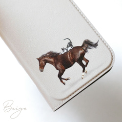 馬和貓雙色皮夾手機殼 iPhone 手機殼 智慧型手機殼 iPhone 17+ 安卓貓 第7張的照片