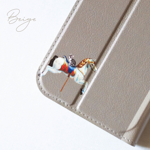 馬和貓雙色皮夾手機殼 iPhone 手機殼 智慧型手機殼 iPhone 17+ 安卓貓 第9張的照片