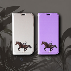 馬和貓雙色皮夾手機殼 iPhone 手機殼 智慧型手機殼 iPhone 17+ 安卓貓 第1張的照片